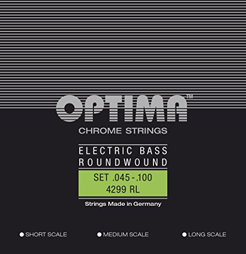 Corde Optima Per Basso Elettrico Cromo. Set Di Corde Tonde A Scala Corta 4 Corde A Scala Corta