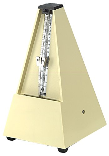 Wittner Metronomo Taktell Forma Piramidale Sistema Maelzel Serie 800K - Custodia In Plastica - Senza Campana - Con Coperchio In Plexiglass - Avorio -