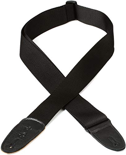 Levy'S M8-Xl-Blk Tracolla Per Chitarra Soft-Hand Polypropylene Colour Leather Ends 2" Extra Long - Black