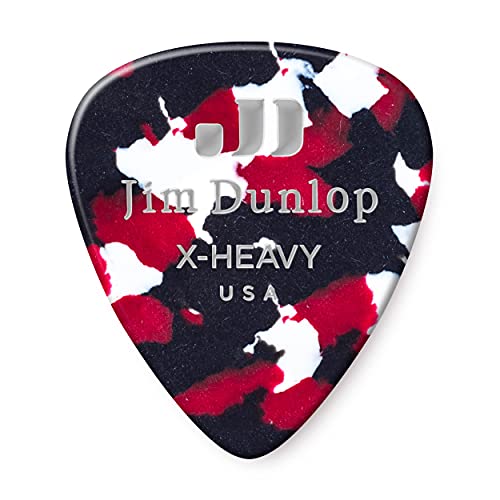 Dunlop Classic, Plettri Per Chitarra In Celluloide, Confezione Da 12 Pezzi Extra Pesante Confetti
