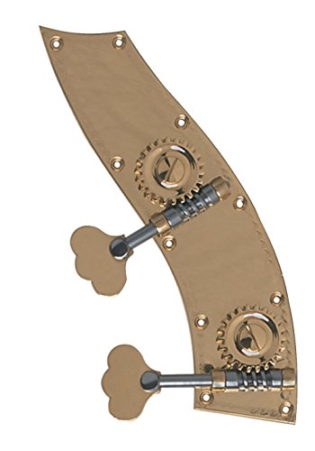 Rubner 140-100-1/2 Bass Machine Head, Testa Per Contrabbasso, Forma Tirolese 1/2 E 1/4, 2 Pezzi, 4 Corde, Ottone, Made In Germany