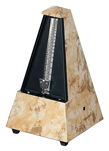 Wittner Taktell - Metronomo A Piramide, Cassa In Plastica, Con Campana, Marrone Chiaro Effetto Marmo