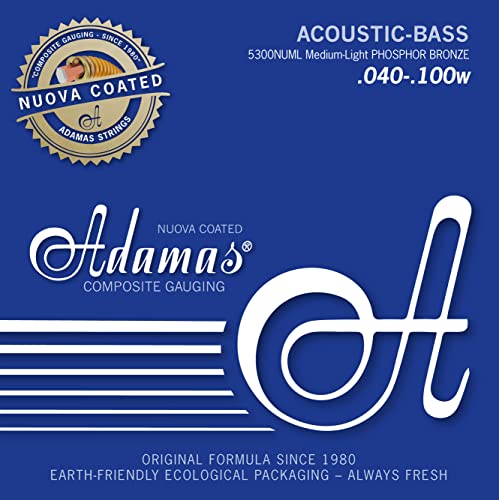 Adamas Corde Per Basso Acoustico Nuova Coated Set 4 Corde Med-Light 5300Nu-Ml
