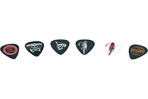 Dunlop Plettri Lucky 13, 0.60 Mm, Disegni Assortiti, Pacco Da 6 Pezzi