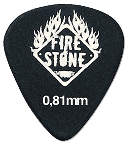 Fire Stone Plettro, Plectrum/Pick Classic Celluloid, 351 Forma, 0,81 Mm, Nero, 12 Pezzi