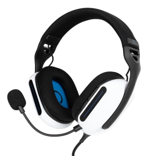 Konix Skylite Cuffie Gaming Circumaurali Cablate Ultraleggere 218 G Ps5 - Altoparlanti 40 Mm - Microfono - Cavo 1,5 M - Jack 3,5 Mm - Nero E Bianco