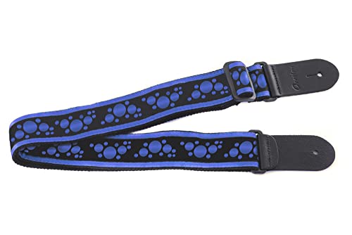Ovation Tracolla Per Chitarra, Nylon Signature, Motivo "Multi Buca", Regal Blue, Blu