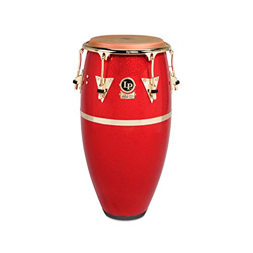 Latin Percussion Conga Galaxy In Fibra Di Vetro 11 3/4" Lp809X-Arg, Arena Red Sparkle, Hardware Oro
