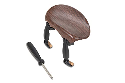 Poggia Mento Wittner Augsburg Violino 3/4 Colore Palissandro, Poggia Mento Centrale In Plastica High-Tech, Altezza E Inclinazione Selezionabili, Con C