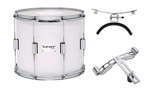 Gewa 891910 Tamburo Da Marcia Timpano 14 X 10", Fusto In Betulla, Bianco