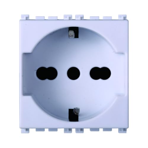 Modulo Presa Schuko, Serie Venus, Bianco, 16A, Compatibile Con Vimar Arke' - Ettroit Va2102B