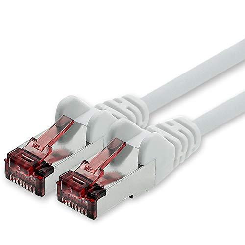 Freiwerk Cavo Di Rete Cat.6 7,5M Bianco - 1 X Cavo Ethernet Lankabel Cat6 Cavo Di Rete Lan Sftp Pimf Patchcable 1000 Mbit S Compatibile Con Cat5 Cat5E