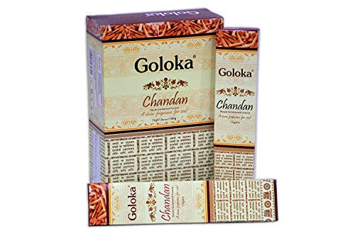 Goloka, Bastoncini Di Incenso/Masala Chandan, In Legno Di Sandalo, 12 Pezzi