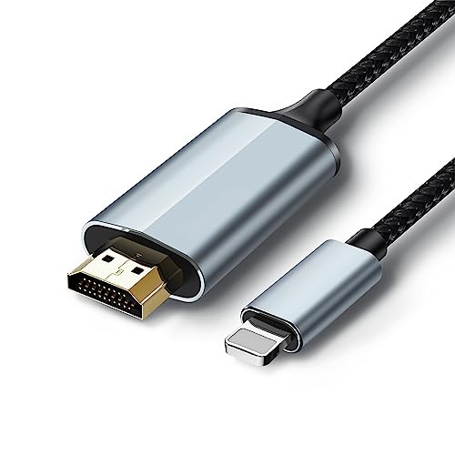 Cavo Hdmi Per Iphone, Cavo Convertitore Hdmi Per Trasferimento I-Phone, I-Pad A Tv, Cavo Hdmi Ios 17,16,15,14, Uscita Tv Youtube Hd 1080P, 2 M