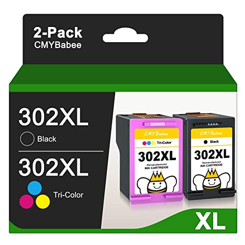 Cmybabee 302 Xl 302Xl Cartucce D'Inchiostro Rigenerate Per Cartucce Hp 302 Nero E Colore Per Envy 4520 4522 4527 Deskjet 1110 2130 3630 3632 3634 3636