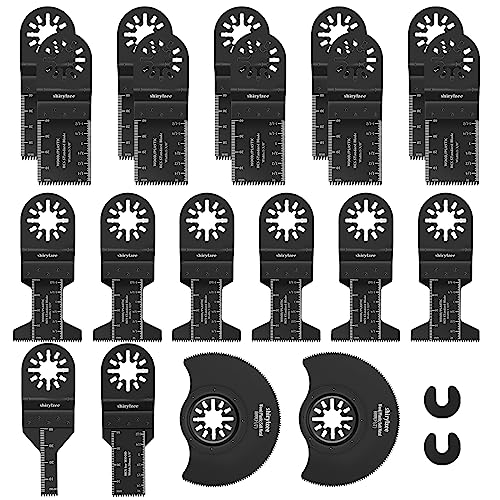 Shirylzee Lame Utensile Multifunzione 20Pz, Attrezzo Multifunzione Accessori Per Oscillanti Multitool Compatibile Con Fein Multimaster, Milwaukee, Ryo