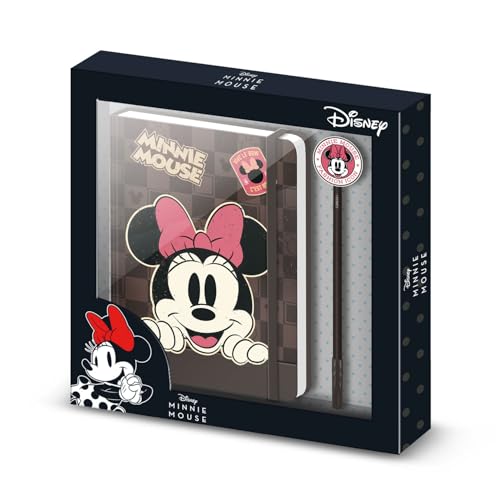 Disney Minni Mouse Journey-Confezione Regalo Con Diario E Penna A Sfera Fashion, Marrone