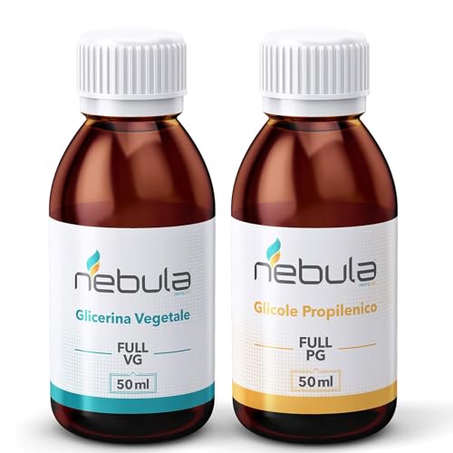 Kit Base Neutra 100 Ml Nebula - Glicole Propilenico + Glicerina Vegetale 50Vg/50Pg