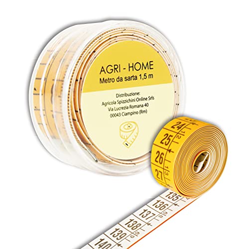 Agri - Home - Metro Da Sarta Morbido Con Pratica Custodia Richiudibile In Plastica Rigida, Centimetro Professionale Ideale Per Tutte Le Misurazioni, M