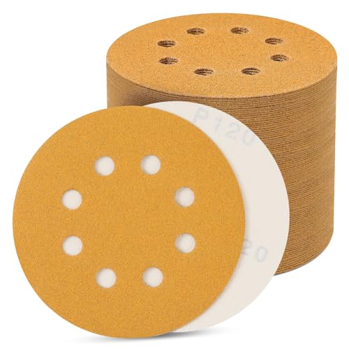 100 Dischi Abrasivi Tondi 125 Professionali 125 Mm Tondi 8 Fori Per Levigatrici Eccentriche (Confezione Mista Da 100 Pezzi (10 Pezzi Di Grana 60/80/10