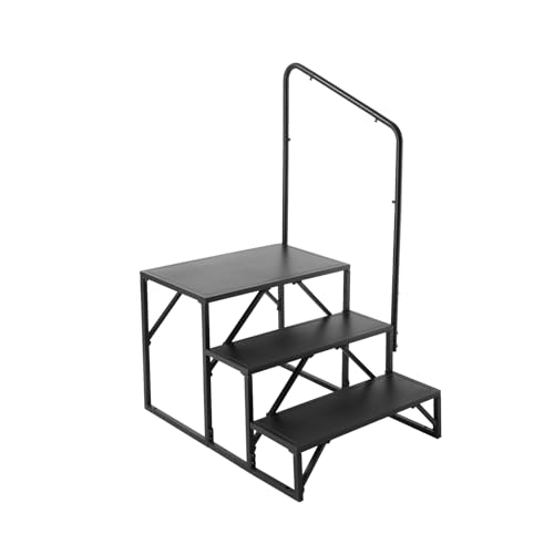 Vevor Gradini Per Camper, Scale Per Camper A 3 Gradini, Capacità Carico 199,58 Kg Acciaio Al Carbonio Addensato, Con Corrimano, Gradini Antiscivolo Pe
