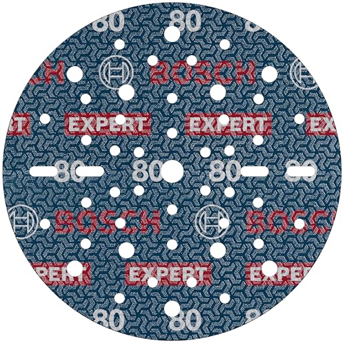 Bosch 6X Disco Per Levigatura Expert O780, 150 Mm (Per Legno Duro, Vernice Su Legno, Ø 150 Mm, Grano 80, Professional Accessorio Levigatrice Rotoorbit