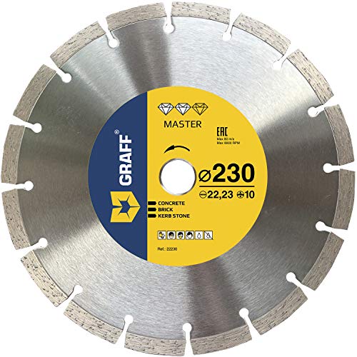 Graff Disco Da Taglio Diamantato 230 Mm Per Pietra, Cemento Armato, Granito, Calcestruzzo, Cemento Anticato - Disco Diamantato Professionale Per Smeri