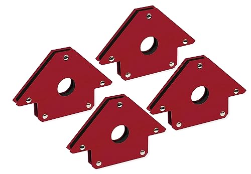 4X 110Mm Squadretta Magnetica Da Saldatore 22.5 Kg/ 50 Libbre Angoli 45° 90° 135° Con Foro – Morsetto Magnetico Per Saldatura, Angolare Magnetico, Sup