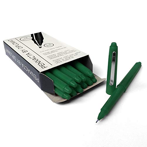 Penxacta Fineliners By Diplomat - 0.5 Mm - Economy Pack Of 12 - Green