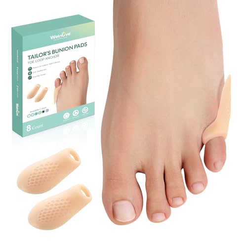 Welnove Tailor'S Bunion Corrector Pads - 8 Pack Pinky Toe Protector, Bunion Corrector With Separator For Women Men, Gel Bunion Shield For Foot Pain Re