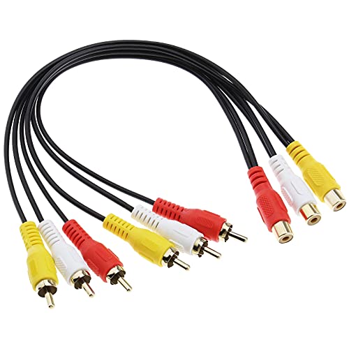 3 Rca Maschio Spina A 6 Rca Femmina Jack Composito Video Splitter Adattatore Cavi Di Uscita Cavo Placcato Oro 30 Cm Per Av Dvd Tv