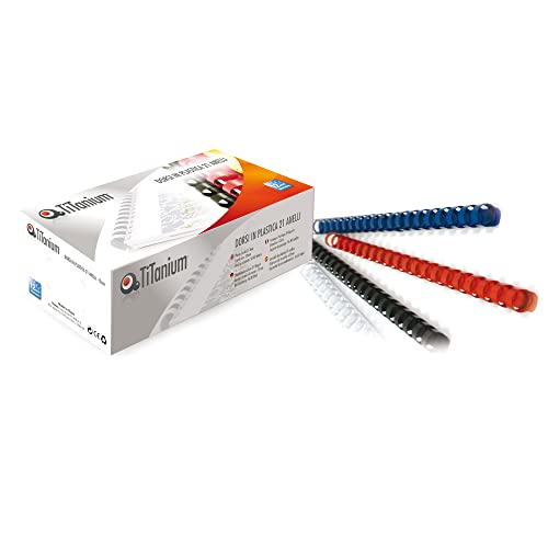 100 Dorsi Plastici 21 Anelli 14Mm Rosso Titanium