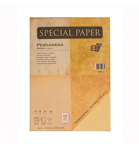 Carta Bapi Pergamena Avorio A4 110 Gr. 25 Ff