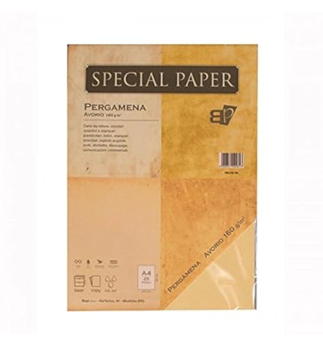 Carta Bapi Pergamena Avorio A4 160 Gr. 25 Ff