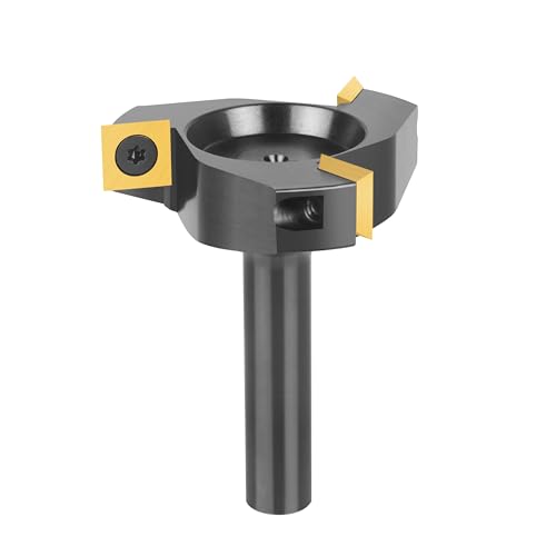 Spetool Fresa Per Spianare Fresa Per Legno Diametro Gambo 12Mm Diametro Di Taglio 60Mm Con 3 Inserti In Carburo Di Tungsteno Fresatrice Verticale Legn