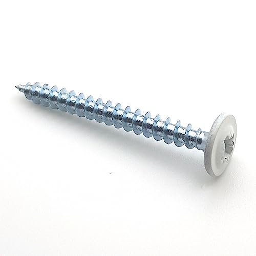 Vite Legno Per Pareti Posteriori 4X40 Mm Ral 9010 Bianco Puro Testa Larga Zn By 50