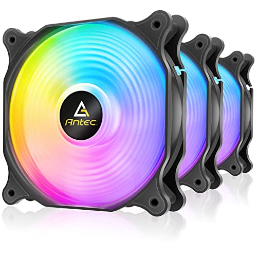 Antec Ventole Rgb, Ventilatori Pc, Ventilatore Da 120 Mm, Ventole Da 120 Mm, 3 Confezioni, Ventole A 3 Pin 5 V Rgb Indirizzabili Con Controller, Mobo 