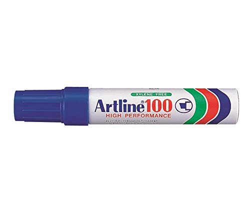 'Artline Confezione Da 3 Pennarelli"100 Permanente Indelebile Punta Smussata 7,5 & 12 Mm Blu