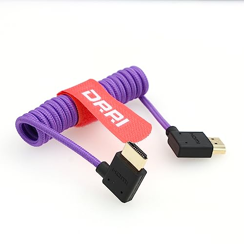 Drri Atomos Ninja V - Cavo Intrecciato A Spirale Da Hdmi A Hdmi 2.1, 8K/60 Hz, 4K/120 Hz, 48 Gbps, Per Sony A7Iii A7S3, Atomos Ninja V (Hdmi Sinistro,