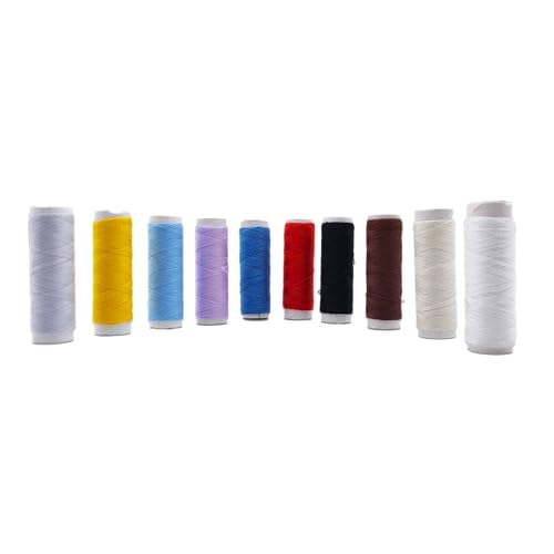 Set 10 Bobine Filo Da Cucito In Cotone 100% – Fili Colorati Per Macchina Da Cucire E Cucito A Mano – Kit Ideale Per Sartoria, Quilting, Ricamo E Ripar