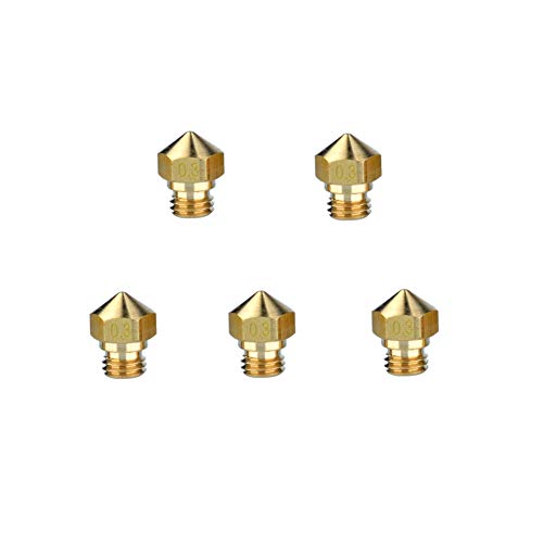 S Sienoc In Ottone Estrusore Ugello Stampa Testine Compatibile Per Stampanti 3D Makerbot Di M7 Mk10 1.75Mm (0.3Mm 5 Pezzi)