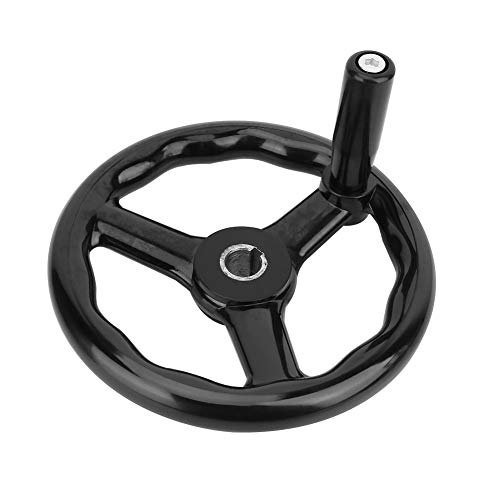 200 * 18Mm Volantino Nero Verniciato A Polvere 3 Razze Tornio Volantino In Bachelite Con Manovella Per Accessori Per Tornio Per Fresatrice