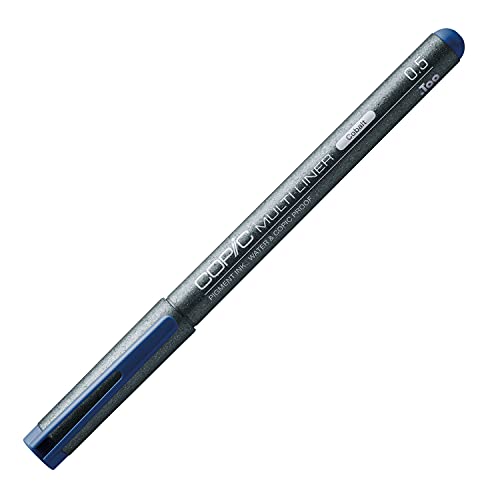 Copic Multiliner Cobalt 0,5 Mm, Penna Da Disegno Con Inchiostro Pigmentato Resistente All'Acqua E All'Alcol Blu, Penna Professionale Per Schizzi, Illu