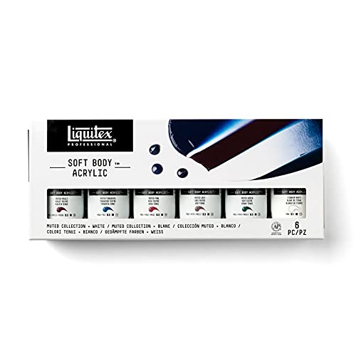 Liquitex Soft Body - Colori Acrilici Fini - Set Di 5 Colori Tenui Da 59 Ml + 1 Bianco