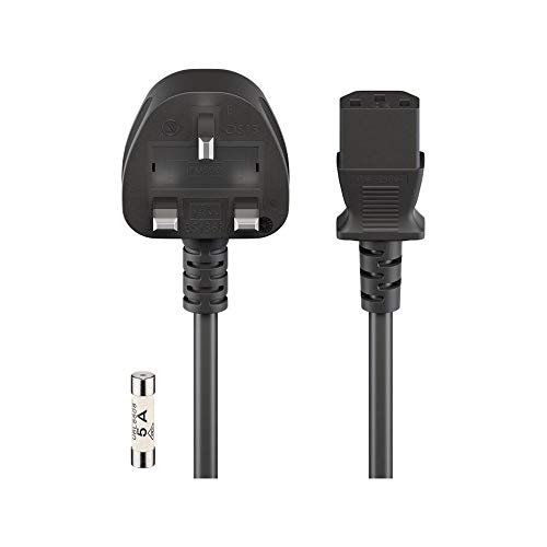 Goobay 51323 Cavo Alimentazione Gran Bretagna, Nero, 1.8M Lunghezza Del Cavo