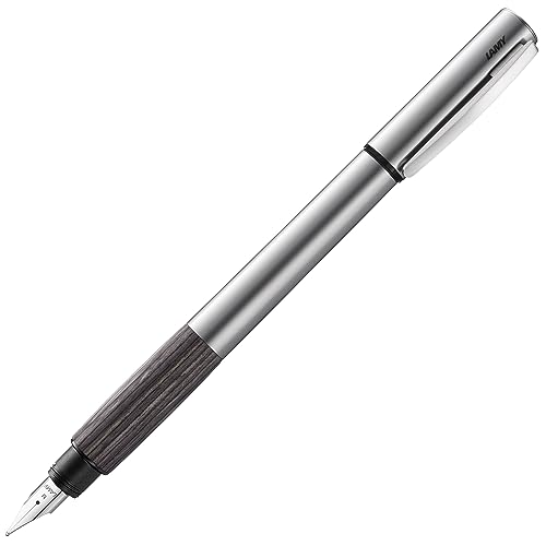 Lamy 1226183 Accent Al 096 Kw - Penna Stilografica, Pennino F, Colore: Argento/Marrone