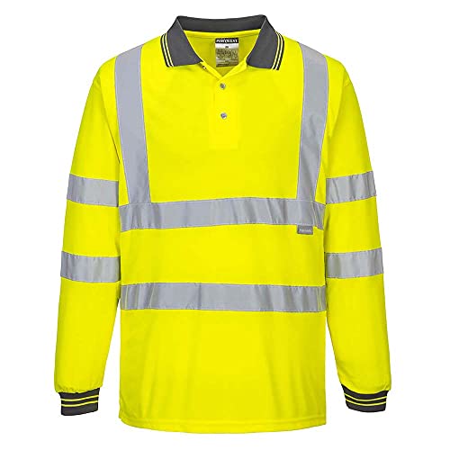Portwest S277 Polo Alta Visibilità, Manica Lunga, Giallo, 6Xl