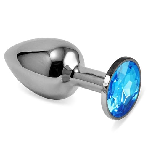 Plug Anal Plateado Rosebud Classic Con Joya Azul Talla S