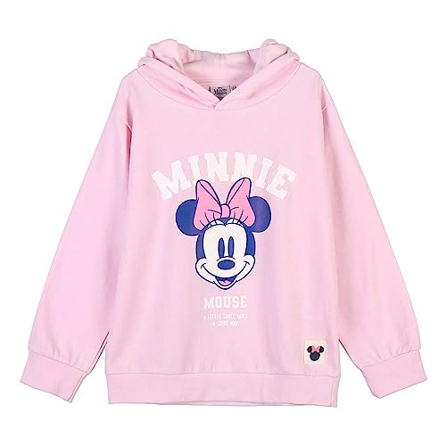 Sudadera Con Capucha Cotton Brushed Minnie Pink