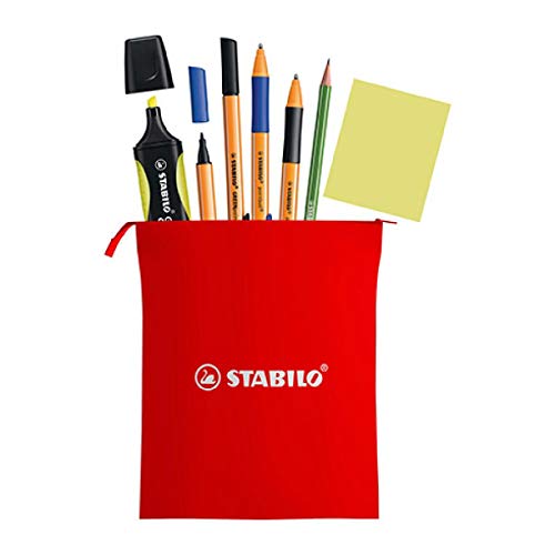 Stabilo Astuccio Per Telelavoro Verde X 7 Pezzi: 1 Evidenziatore Giallo Green Boss + 2 Penne Greenpoint + 2 Penne A Sfera Pointball + 1 Matita Carta G